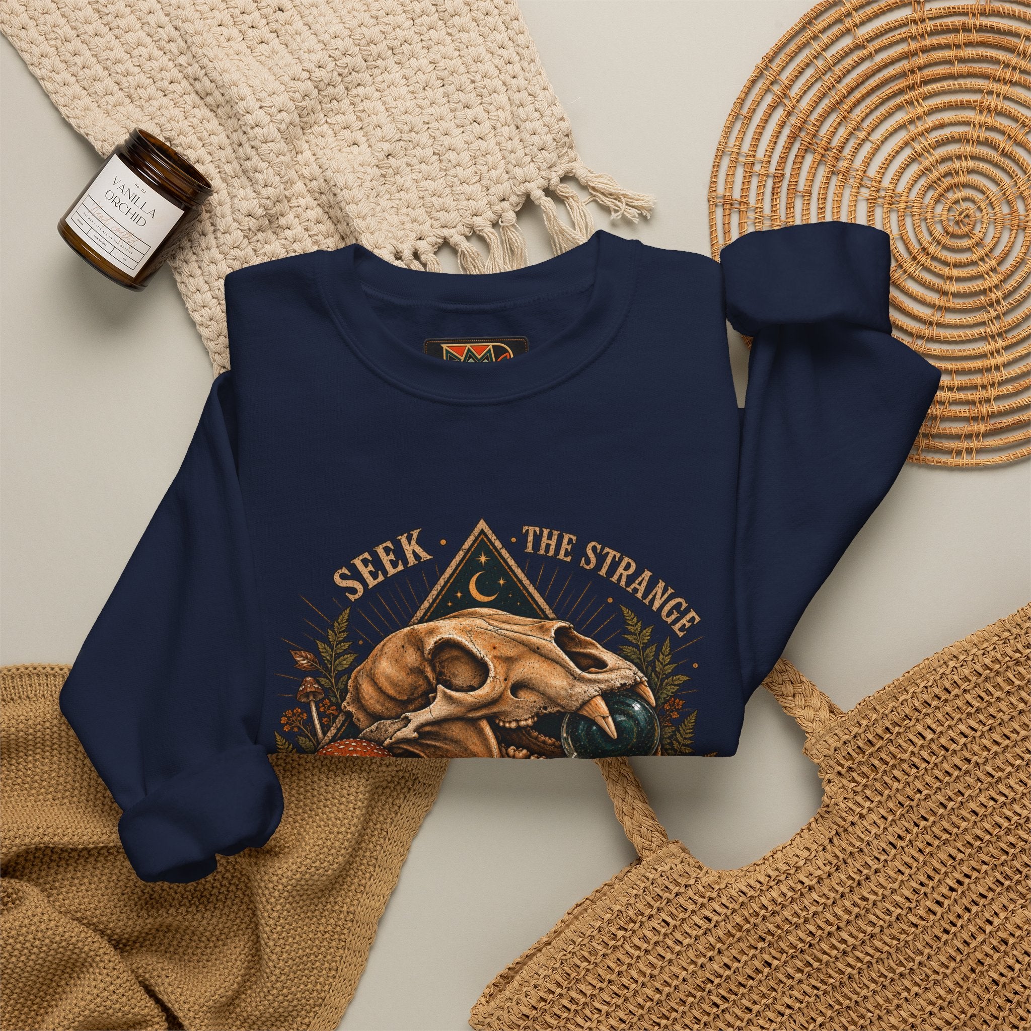 Seek The Strange Womens Heavy Blend™ Crewneck Sweatshirt wts 003