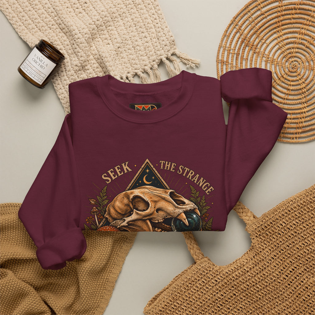 Seek The Strange Womens Heavy Blend™ Crewneck Sweatshirt wts 003