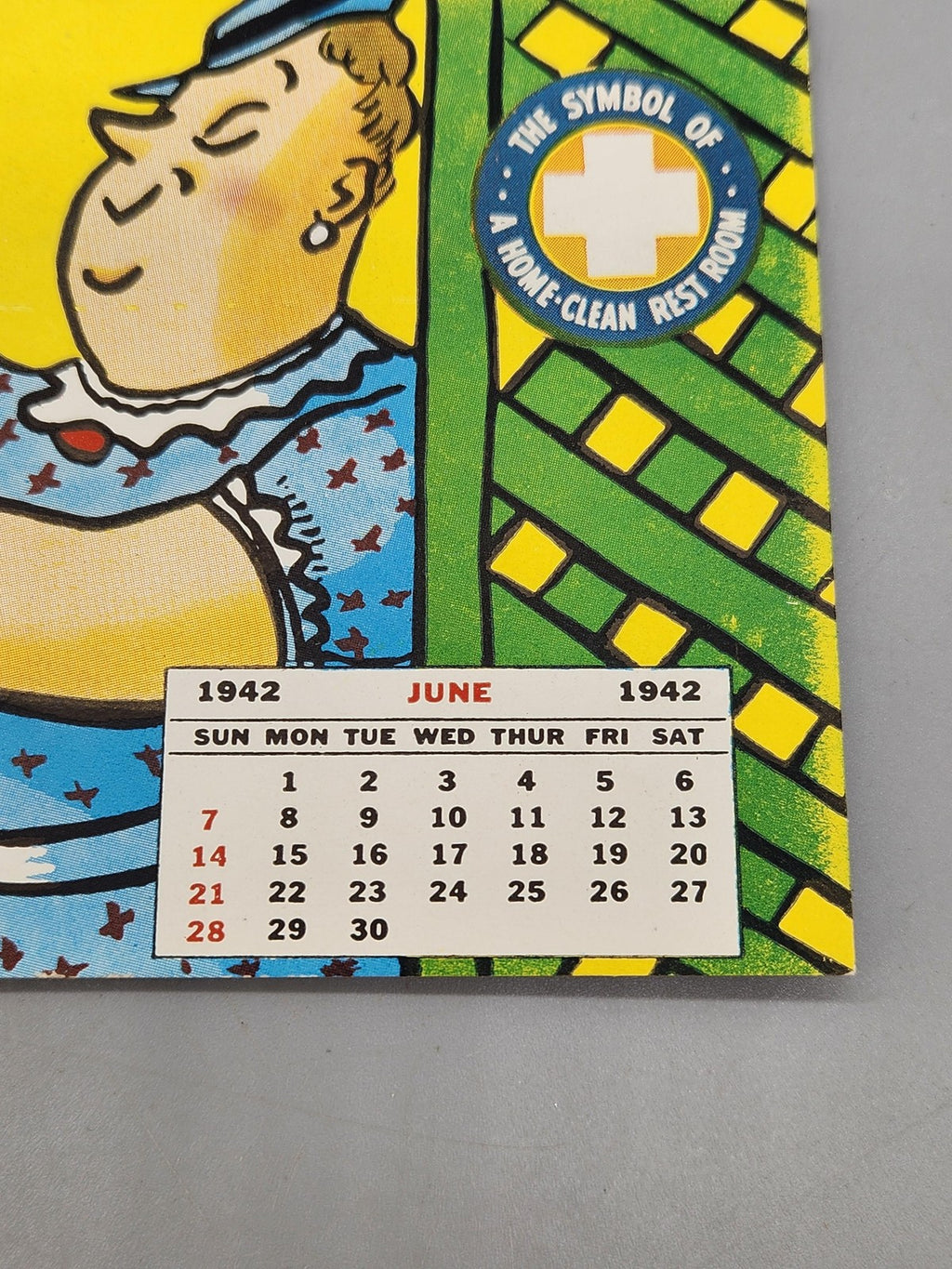 Vintage Shell Ladies Invited 1942 Calendar Paper Sign Yellow Gas Oil Ad