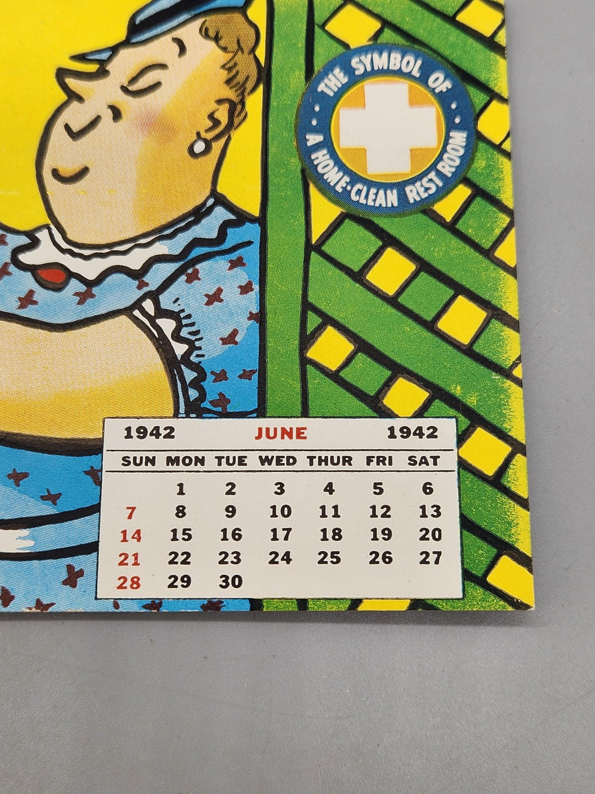 Vintage Shell Ladies Invited 1942 Calendar Paper Sign Yellow Gas Oil Ad
