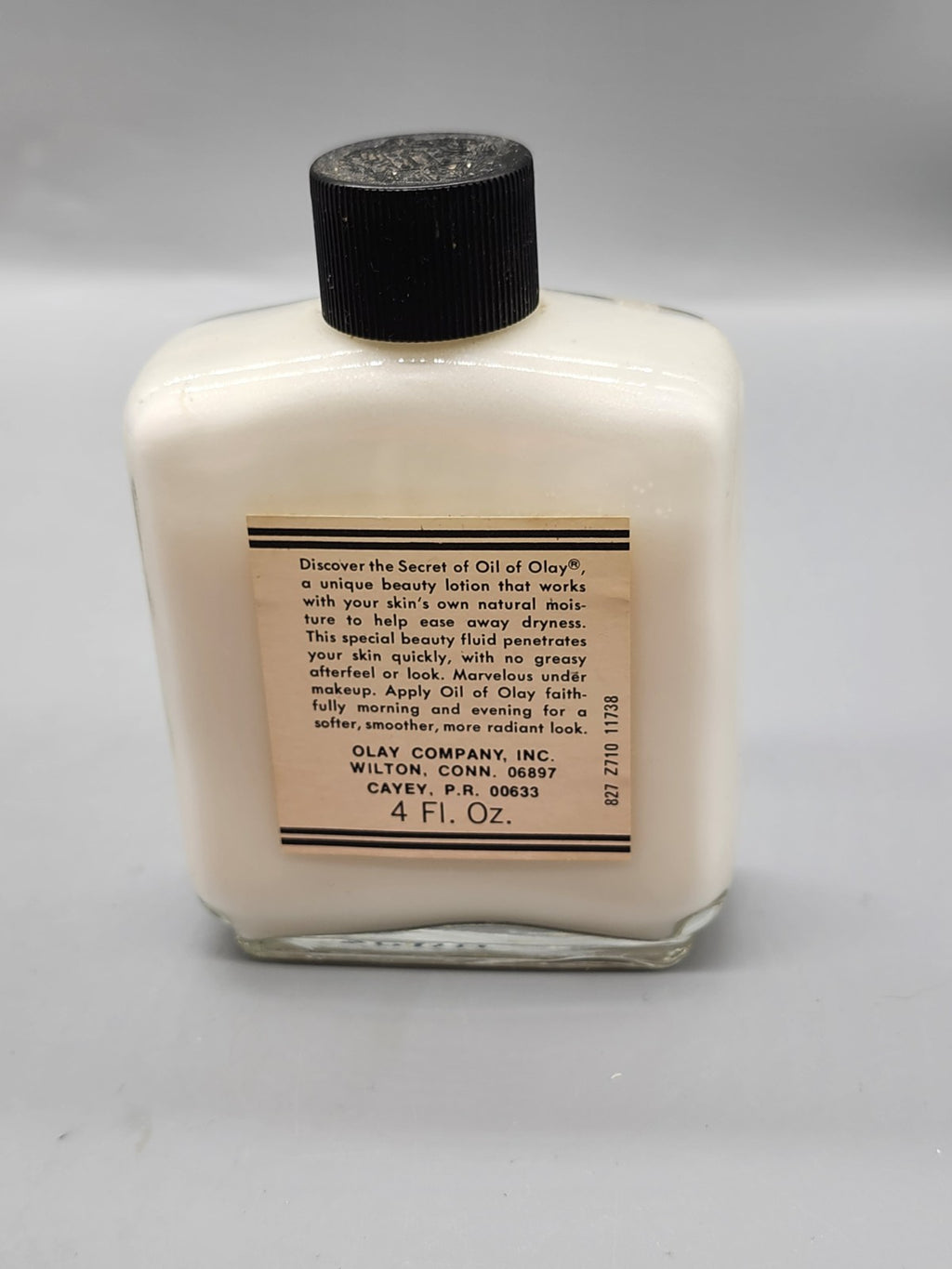 Vintage Oil of Olay Beauty Lotion 4 oz Glass Bottle Full Retro Skincare