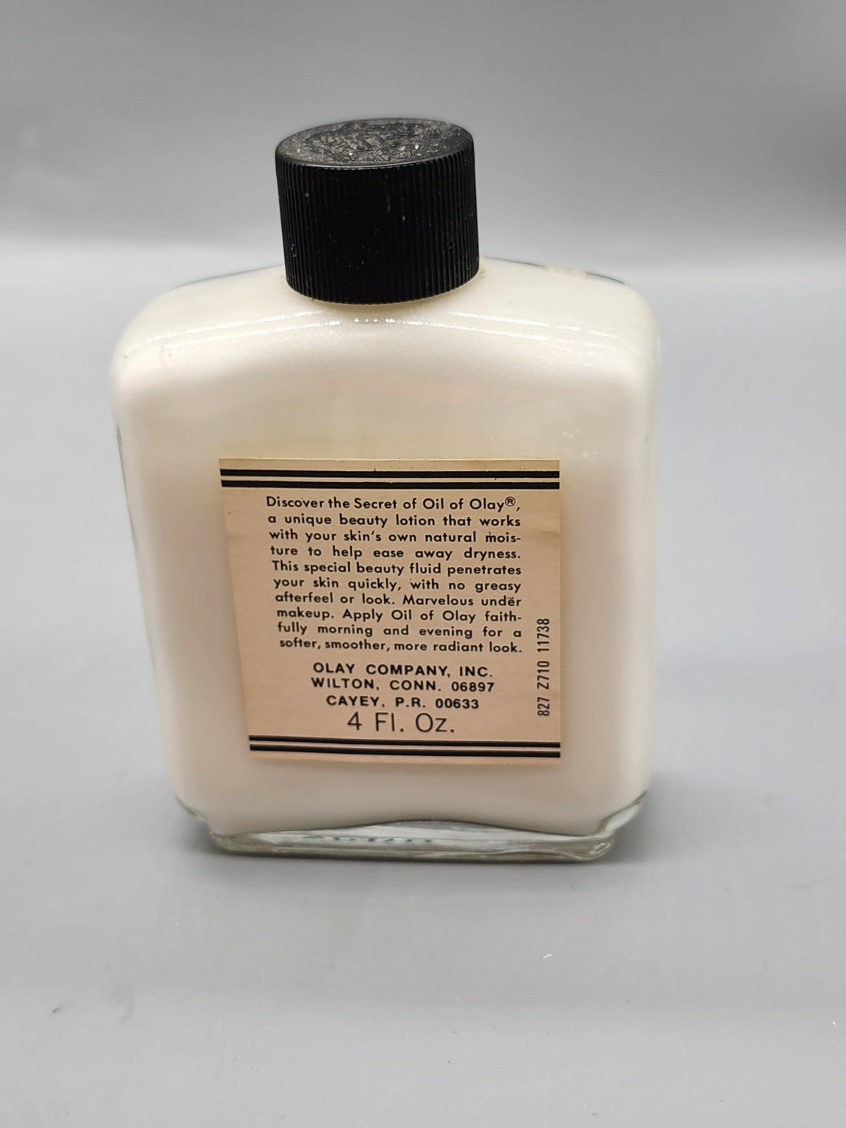 Vintage Oil of Olay Beauty Lotion 4 oz Glass Bottle Full Retro Skincare