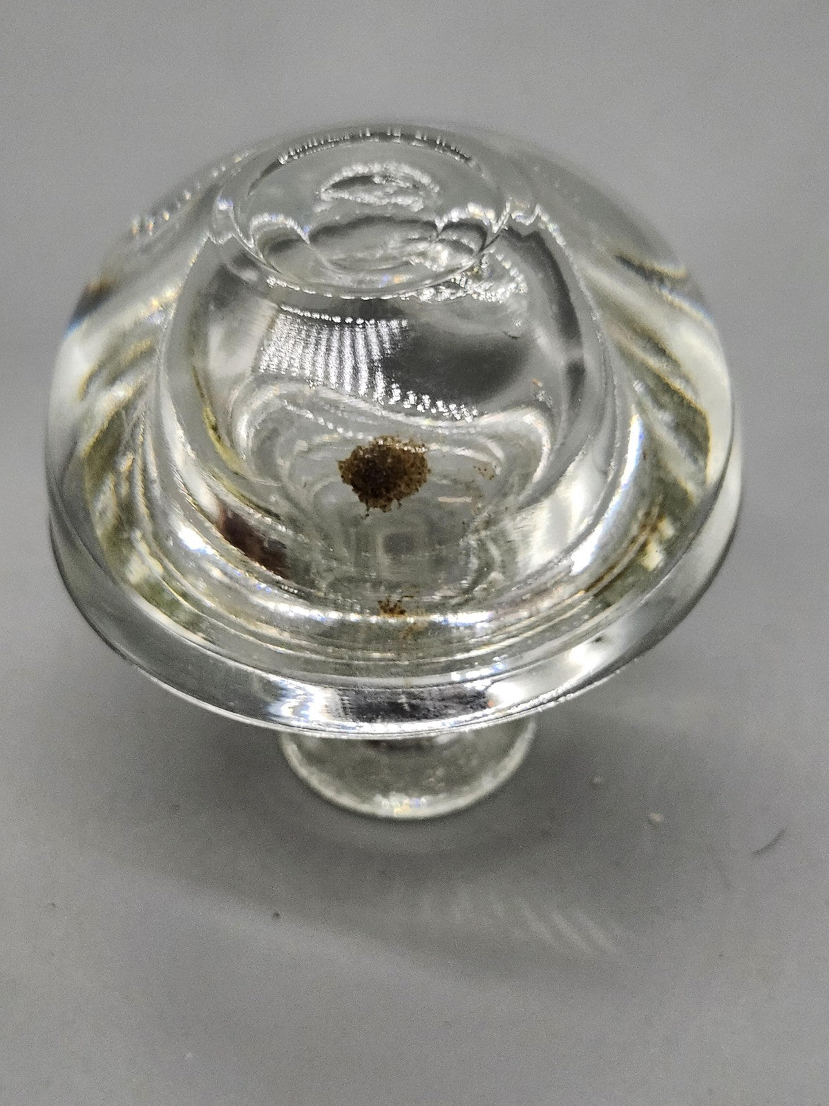 Unmarked Clear Glass Apple Tiered Paperweights Set Of 2 Art Glass Desk Decor