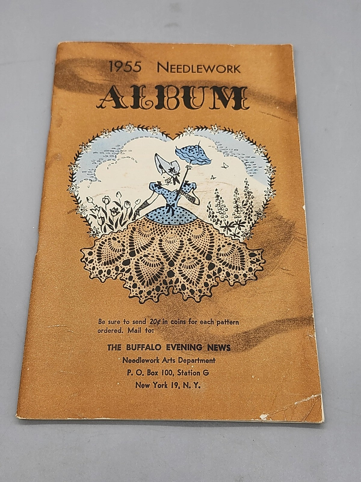 Vintage 1955 Needlework Album Buffalo Evening News PB Sewing Crochet Patterns