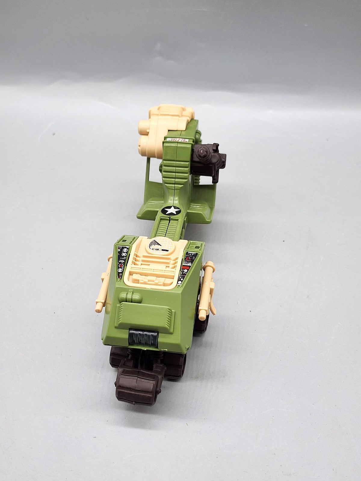 Vintage Military Motorcycle Vehicle Action Figure Plastic Toy Loose Green Tan
