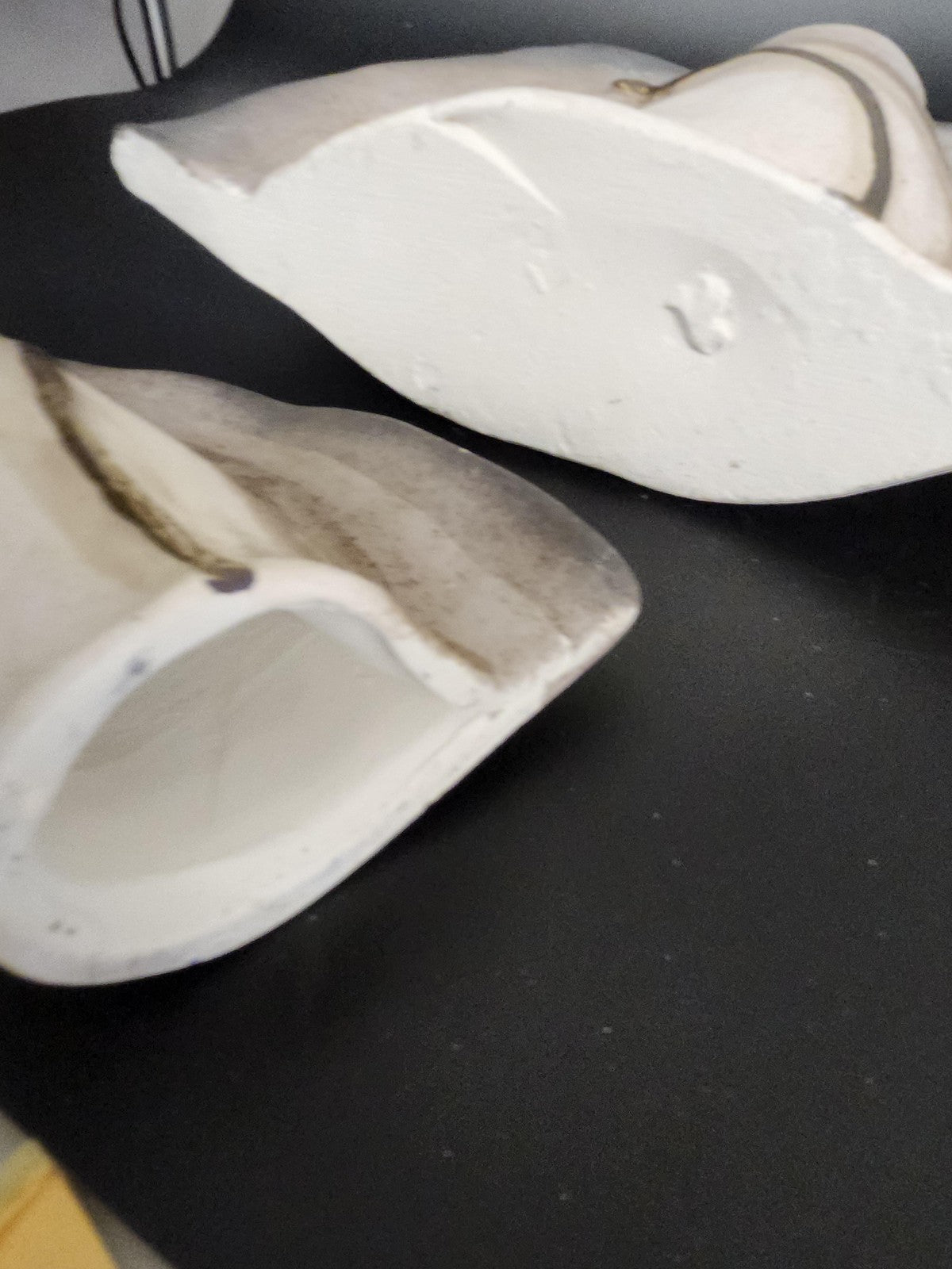 Beige Abstract Ceramic Stoneware Vase Set Of 3 Modern Art Pottery Table Decor