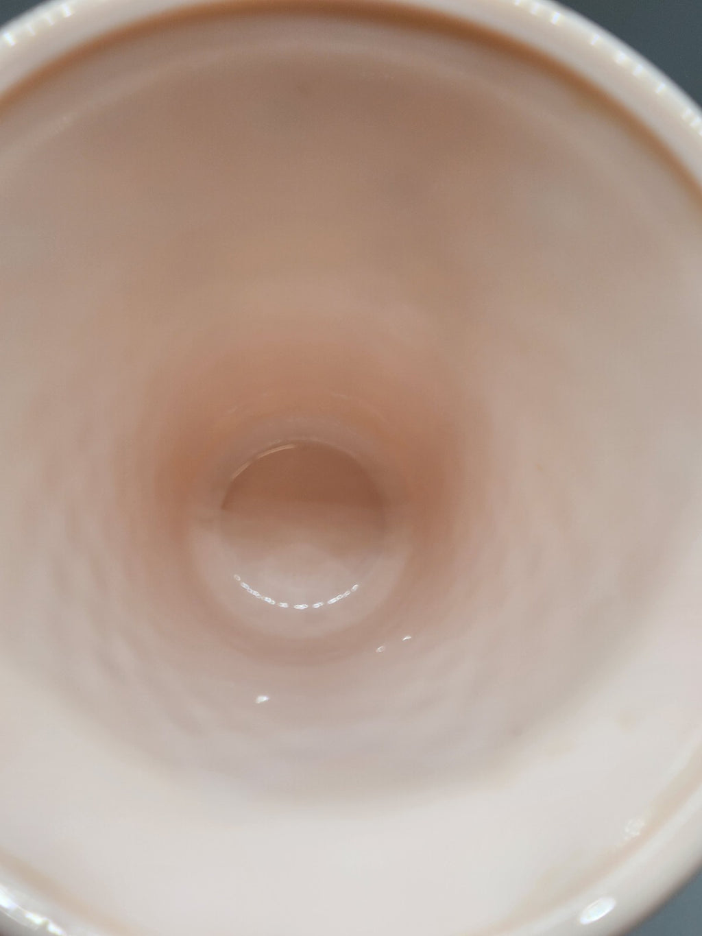 Vintage Pink Milk Glass Diamond Point Vase / Planter – Mid Century Art Deco...