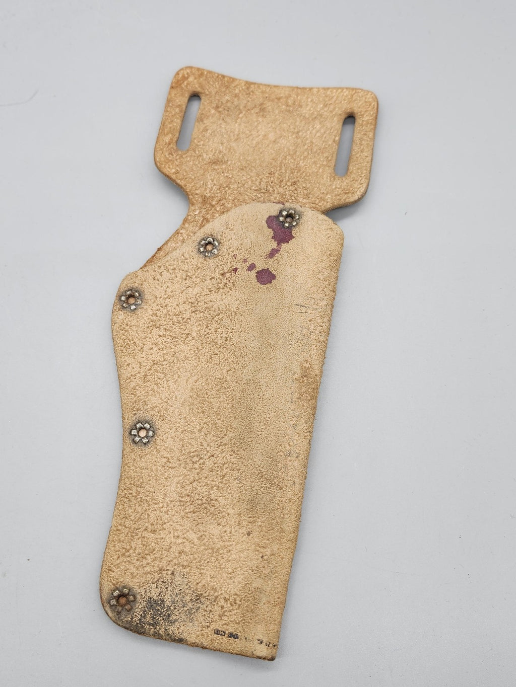 Vintage Leather Horse Head Belt Loop Knife Sheath Beige Western Tack Gear