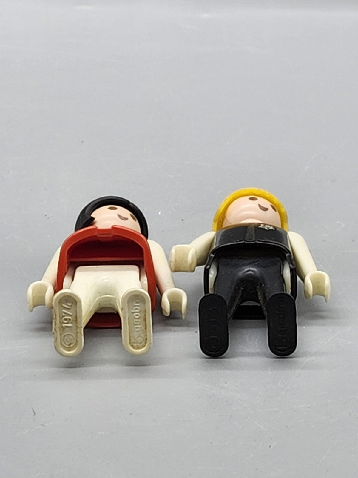 Vintage 1974 Playmobil Figure Lot 2 Action Figure Plastic Toy Loose Multicolor