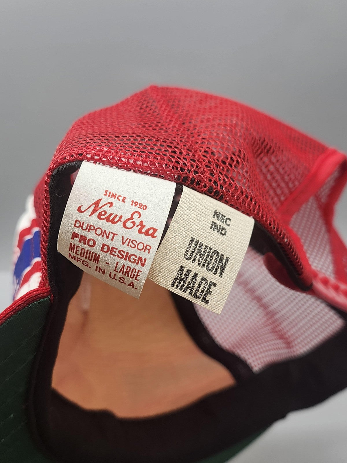 Vintage New Era Steelworkers Hat Cap Snap Back Mens One Size Red Union USA 80s
