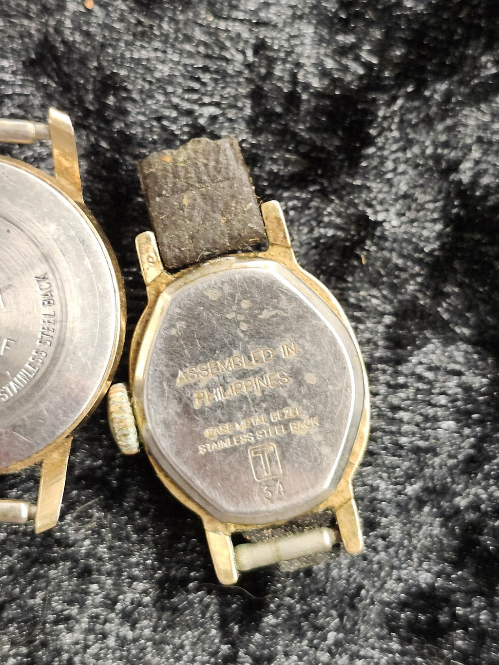 Timex Watch Lot Mens Gold Tone Quartz Mechanical Arabic Dial 3pc Parts