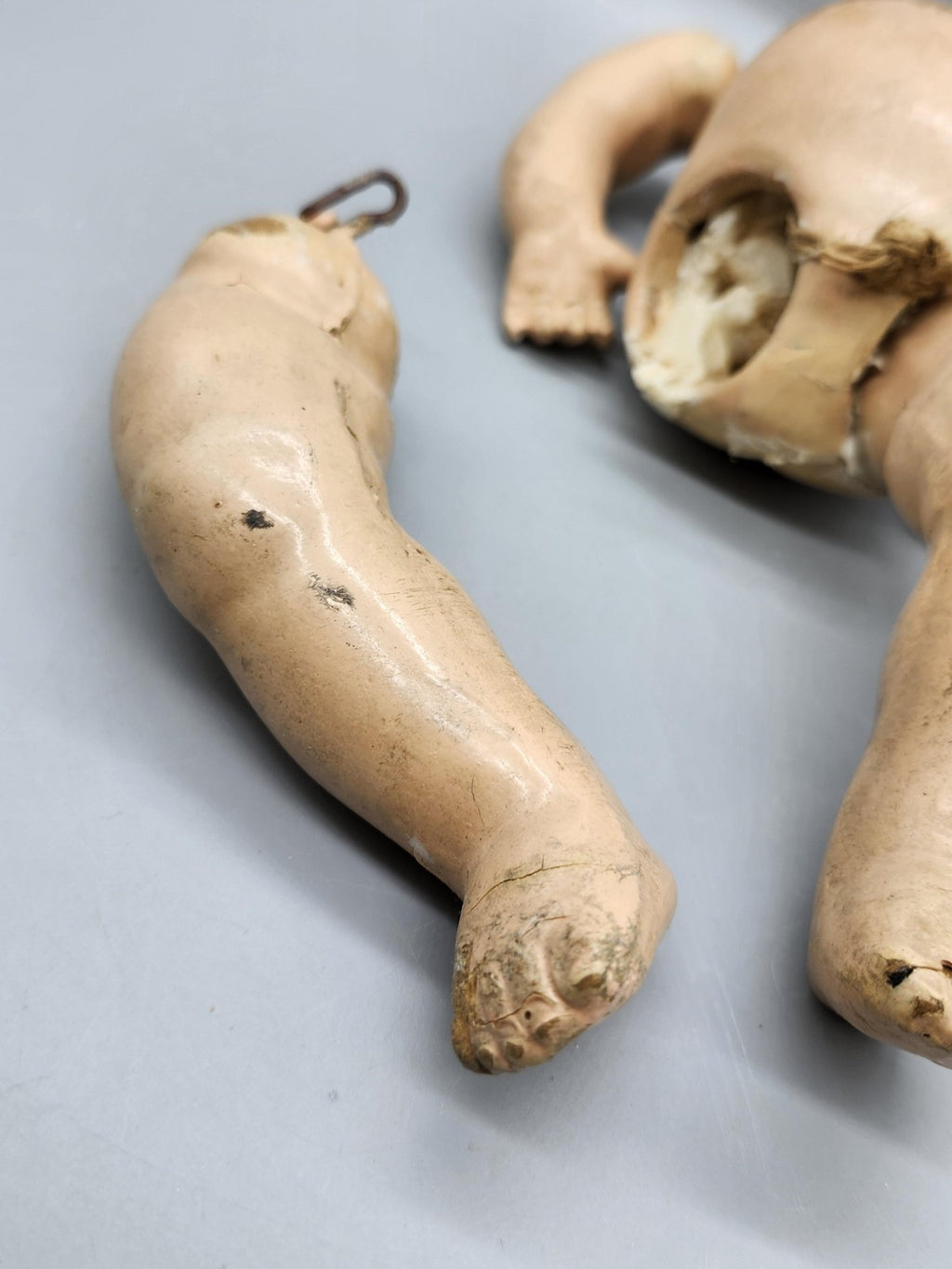 Vintage Composition Baby Doll Body 9 Inch Parts Repair Beige Cracked Damage