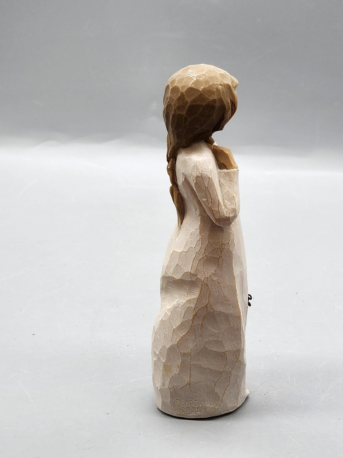 Vintage Willow Tree Remember Woman Figurine Small Beige Resin Folk Art Decor