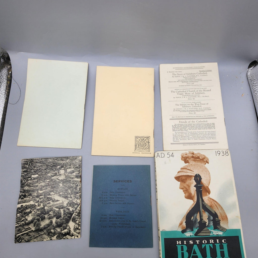 Vintage UK Travel Pamphlet Lot 6 Multi Historic Bath Norwich Salisbury Burns