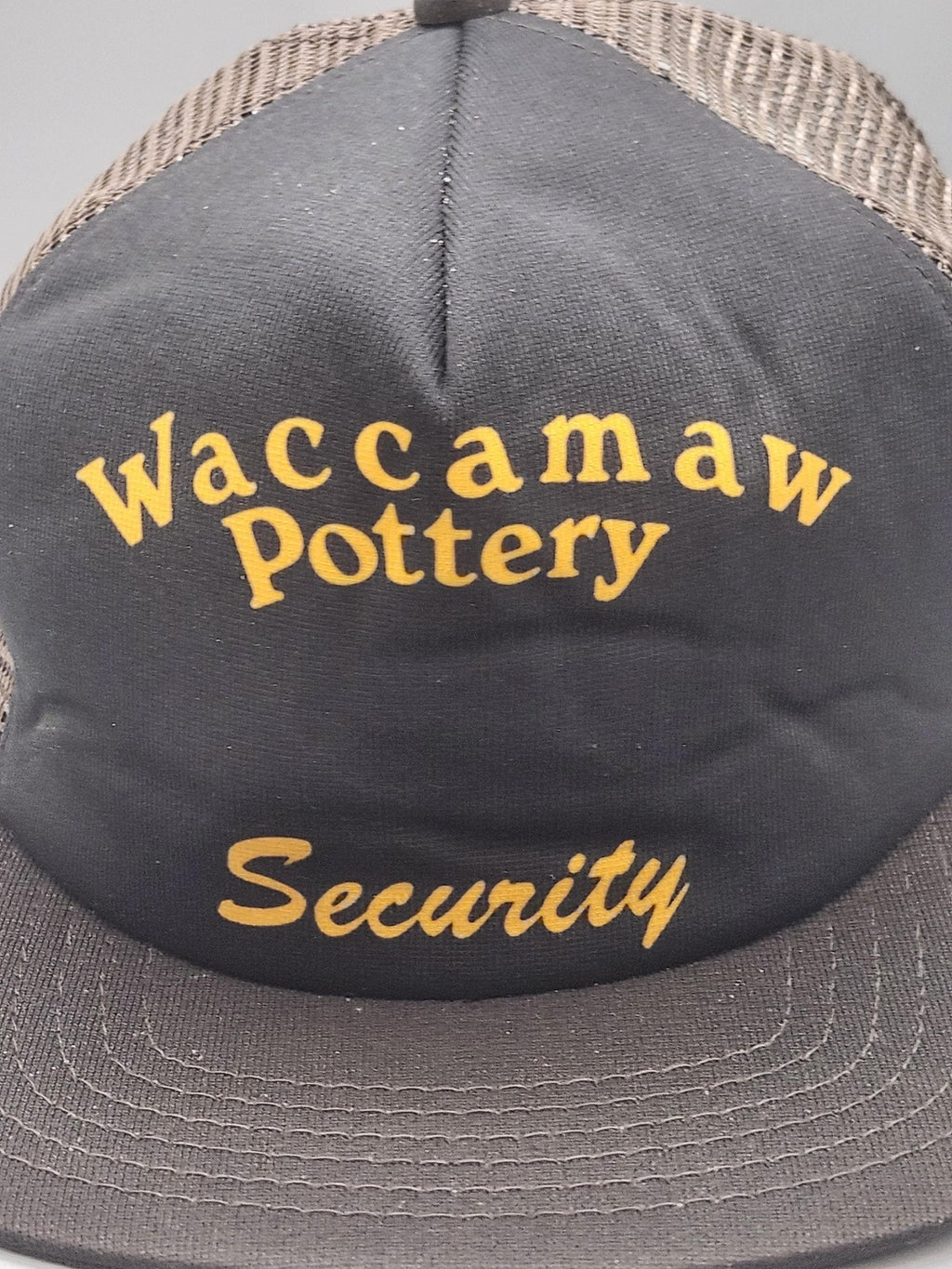 Vintage Waccamaw Pottery Security Hat Cap Snap Back Mens One Size Brown Mesh