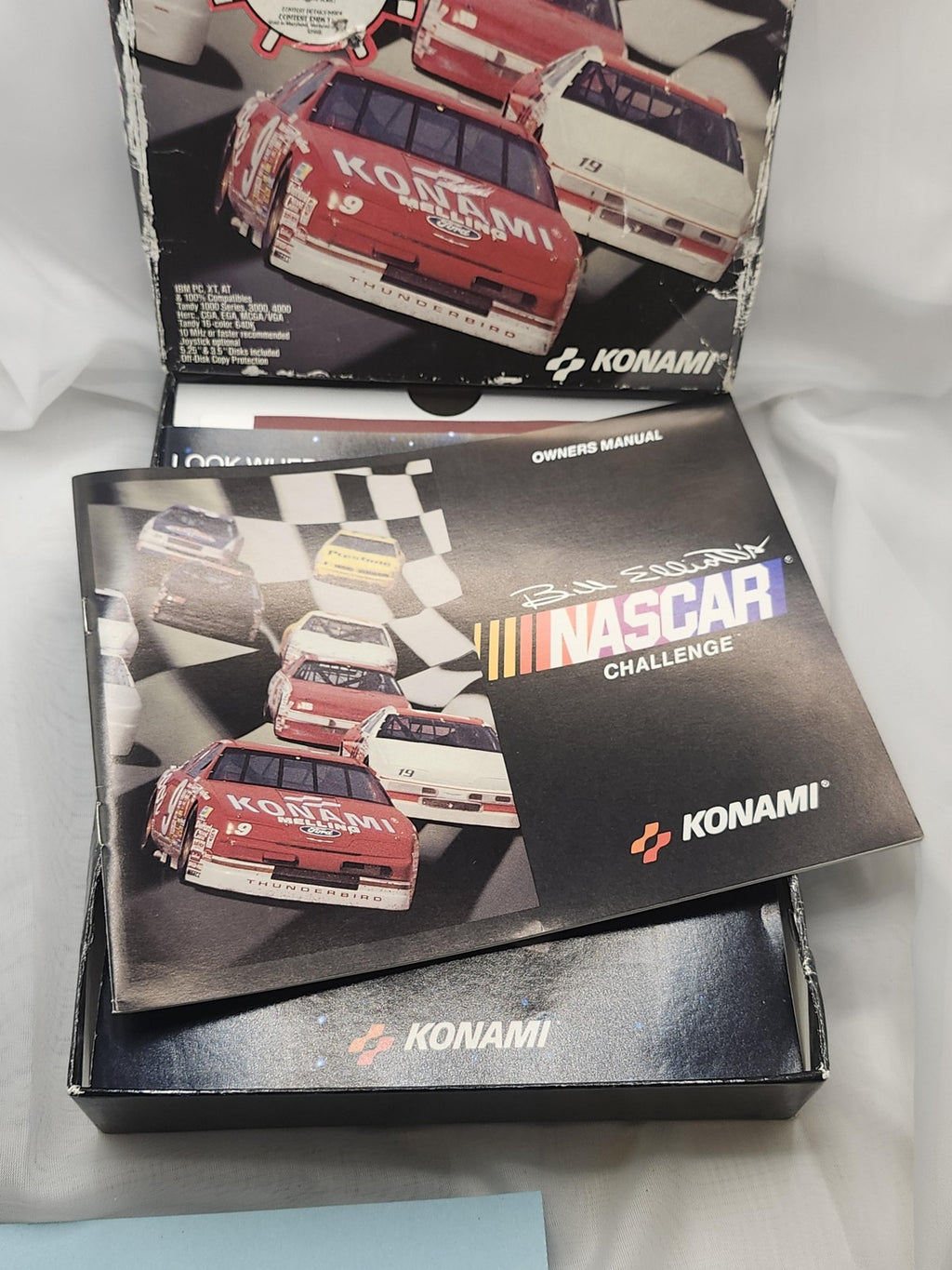 Bill Elliott's NASCAR Challenge PC MS-DOS Game Box CIB Konami 1991 Racing