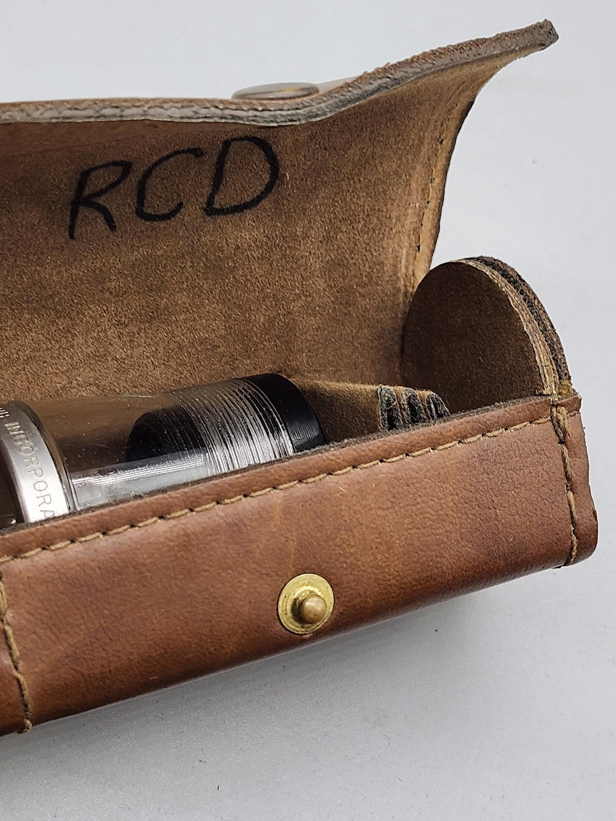 Bausch & Lomb Measuring Magnifier Loupe Reticle Leather Pouch Case Vintage Tool