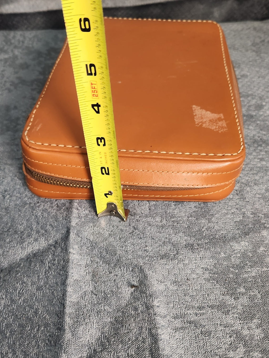 Vintage Men’s Travel Grooming Kit Faux Leather Case Mirror Brush Comb Set