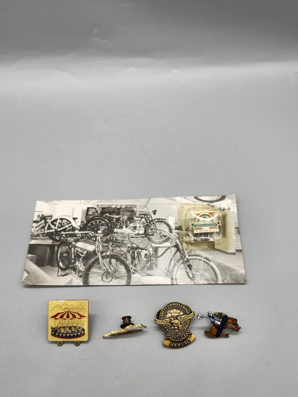Vintage Motorcycle Pins Lot 4 Americade Harley HOG Bowling Green Wyoming Lapel