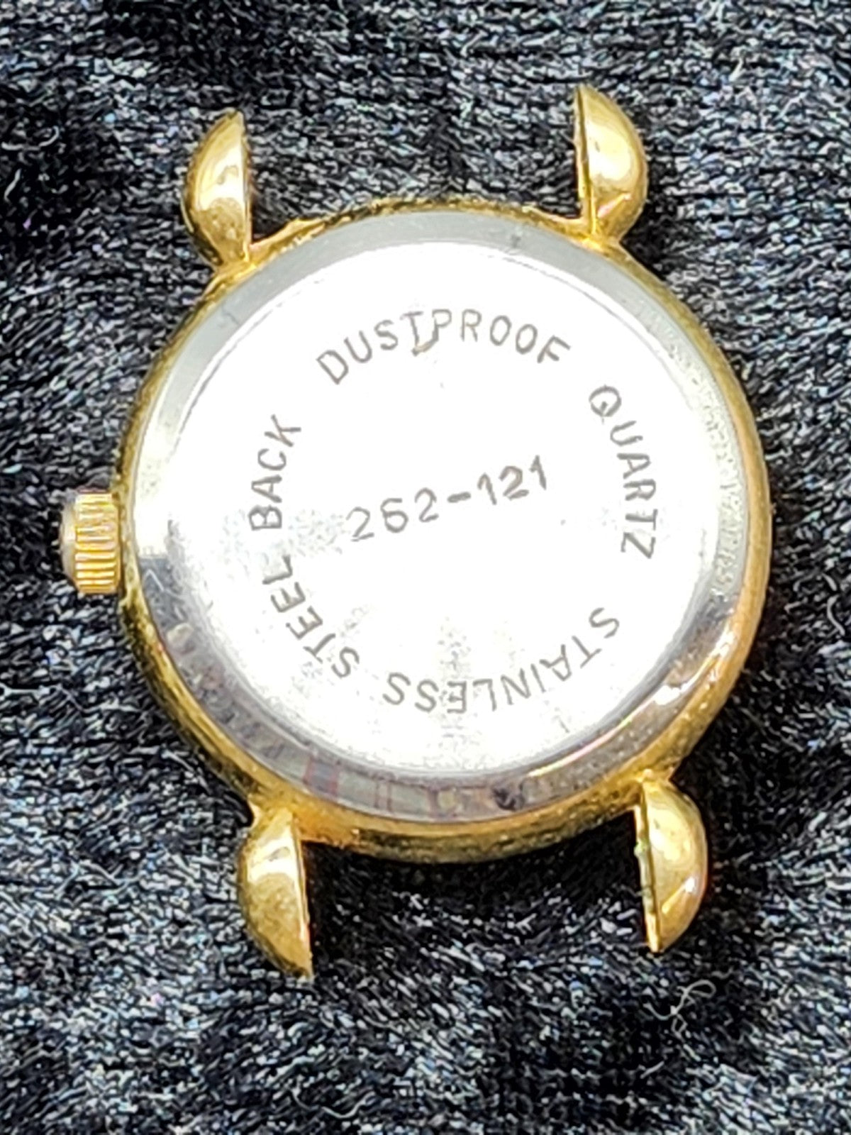 Genesis Watch Womens Gold Tone Quartz Roman Numeral Moon Dial Parts Repair
