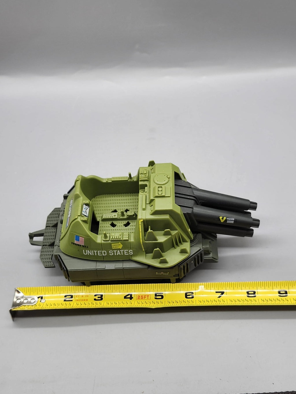 Vintage 1987 G.I. Joe Tank Car Hasbro Green Plastic Toy Military Loose Cannon