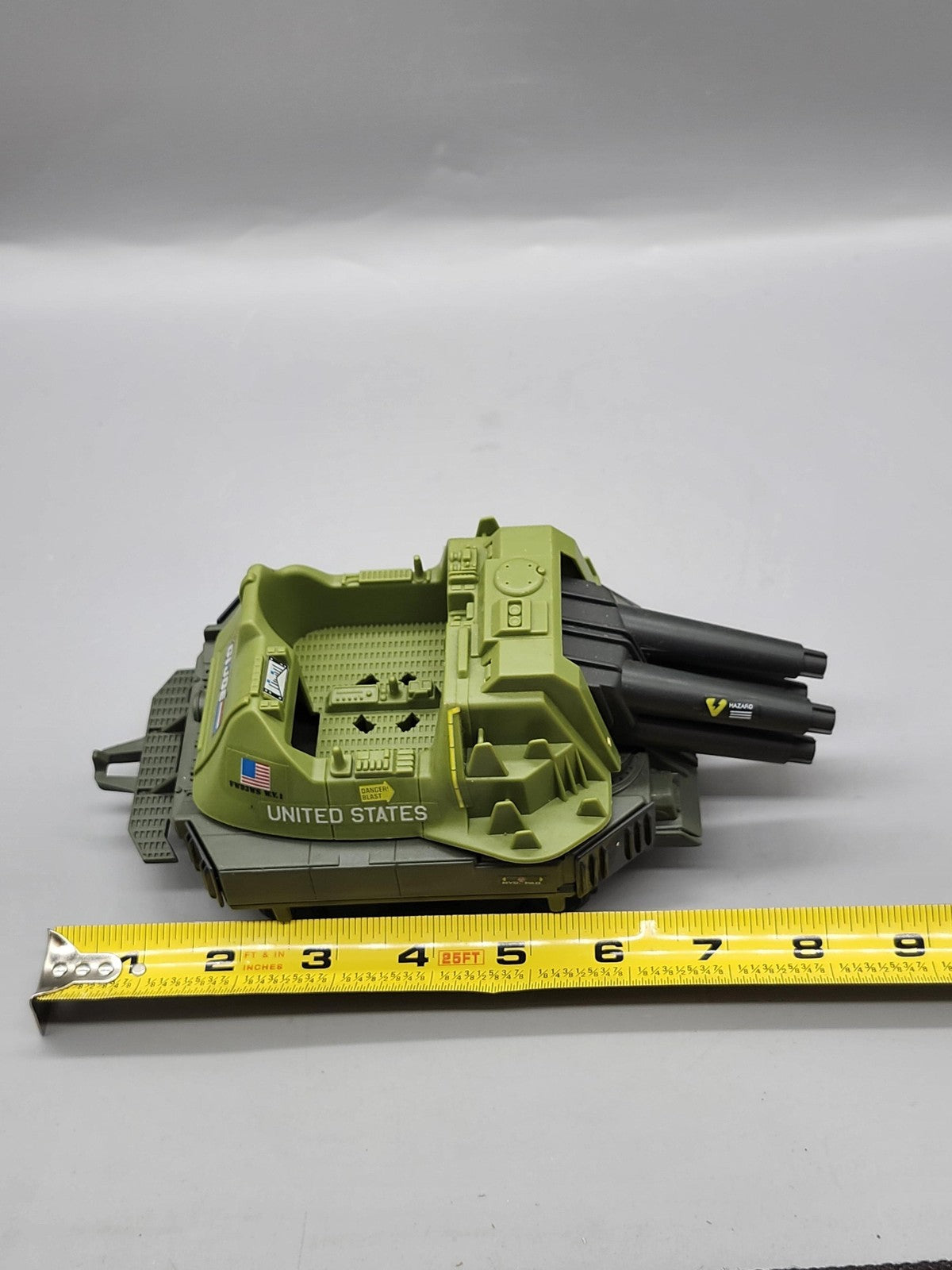 Vintage 1987 G.I. Joe Tank Car Hasbro Green Plastic Toy Military Loose Cannon
