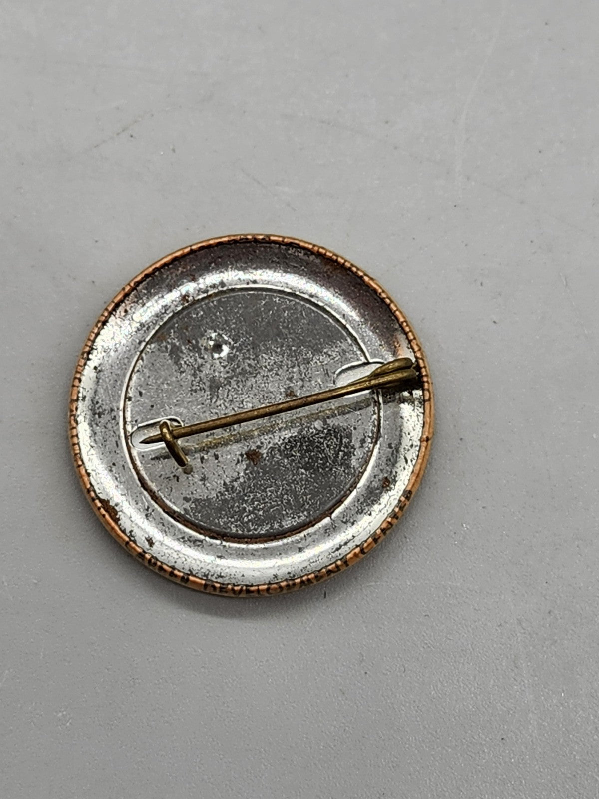 Vintage Duren Pinback Button Small Brown Black Name Badge Metal Lapel Decor