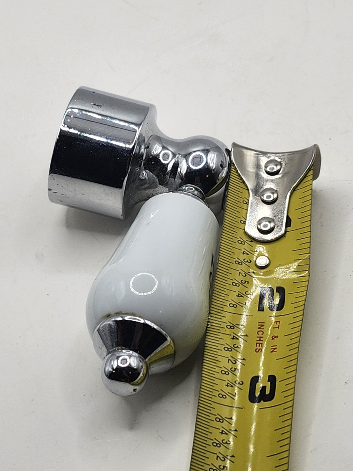 Porcelain Chrome Bathroom Fixture Handles Pair Small White Hot Cold Knobs Set