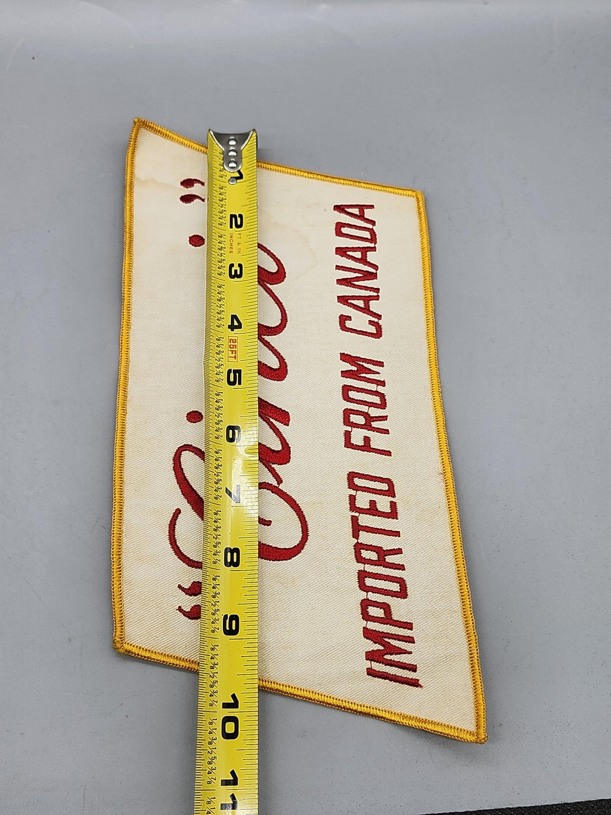 Vintage Cinci Imported From Canada Advertising Fabric Sign White Red Bar Decor