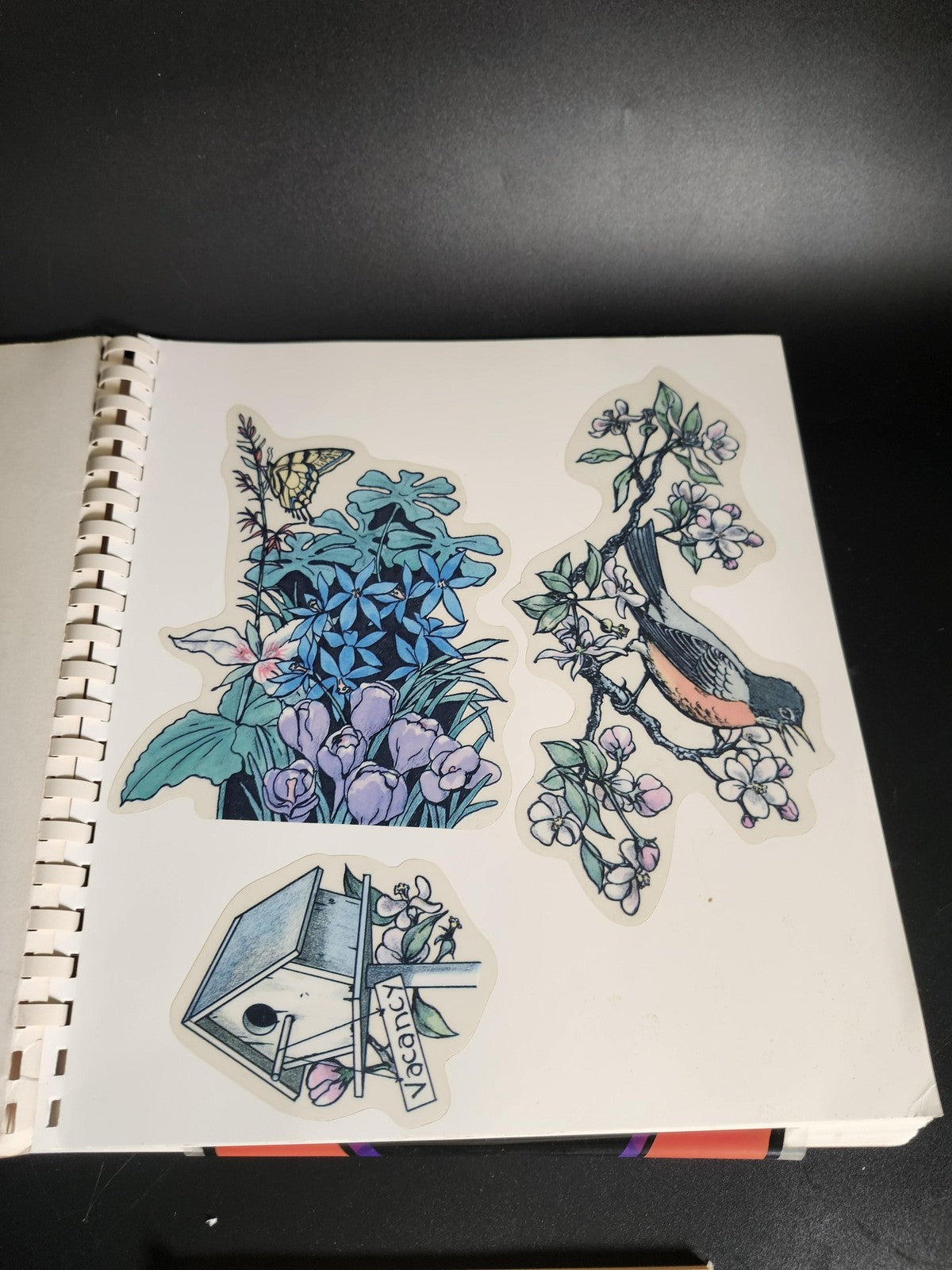Vintage Current Vinyl Window Clings Stickers Storage Book Holiday Decor