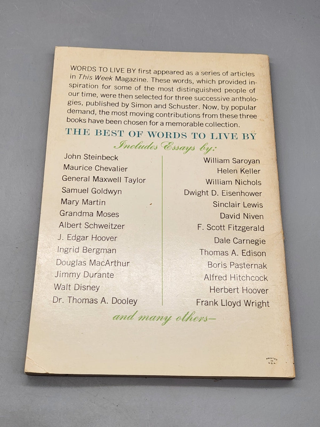 1966 The Best of Words To Live By William Nichols Vintage Pocket Book PB