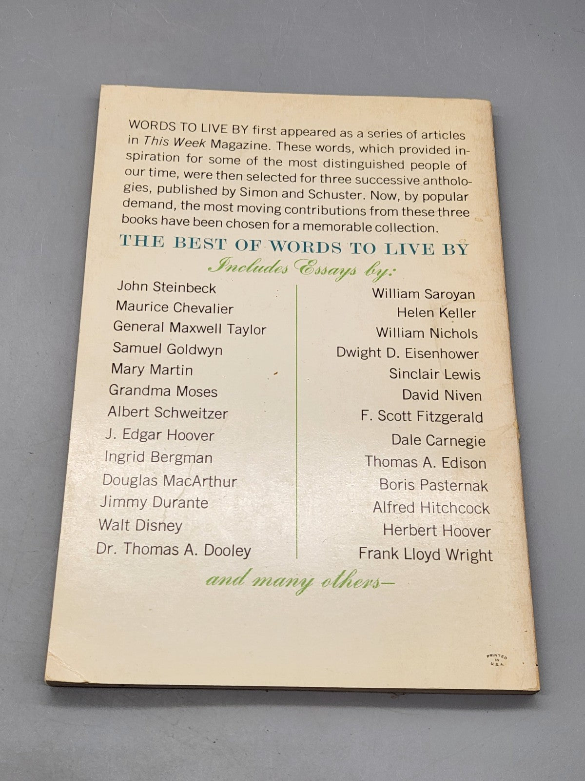 1966 The Best of Words To Live By William Nichols Vintage Pocket Book PB