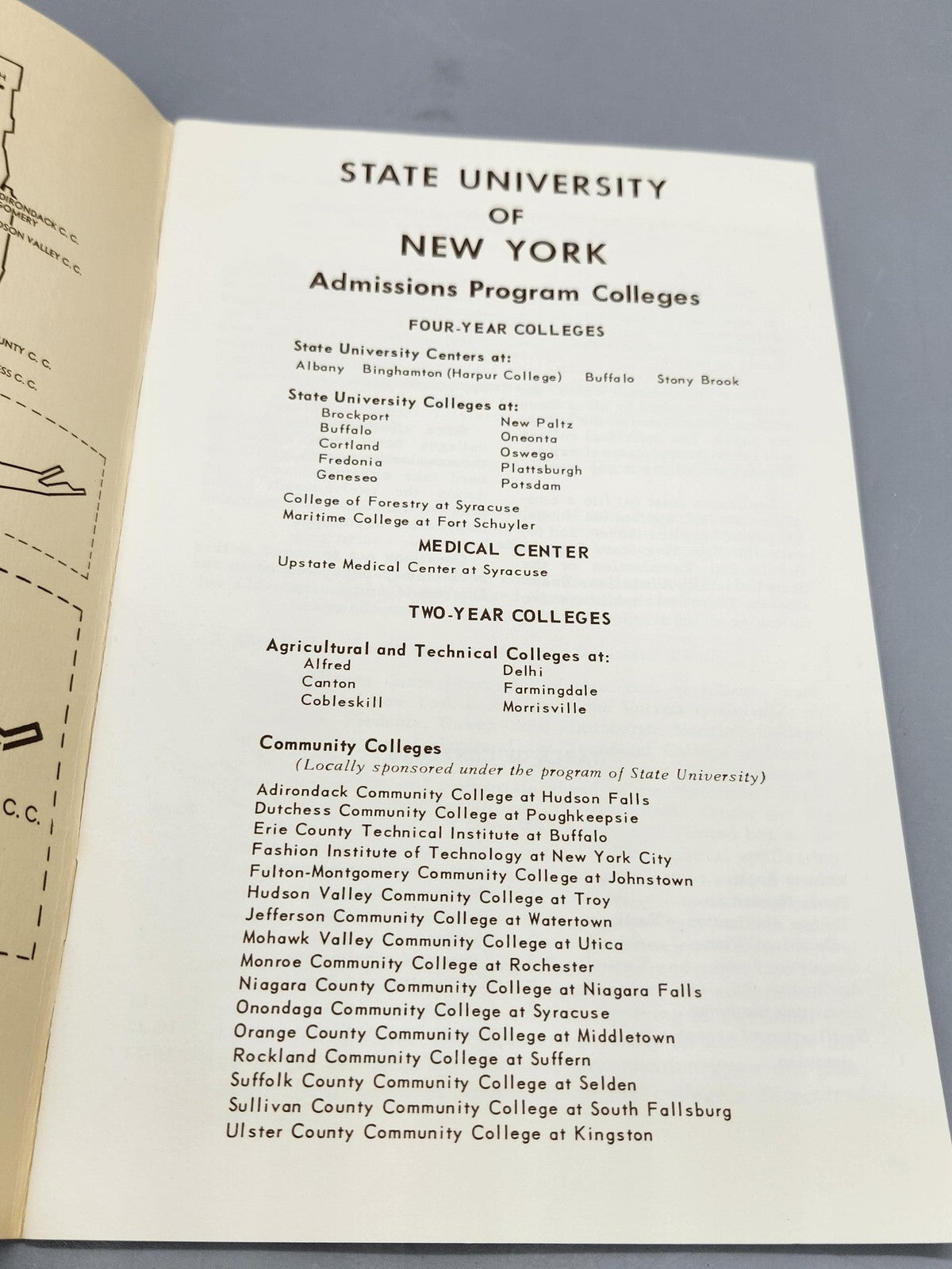 Vintage SUNY Admission Booklet 1967-68 State University Of New York Guide