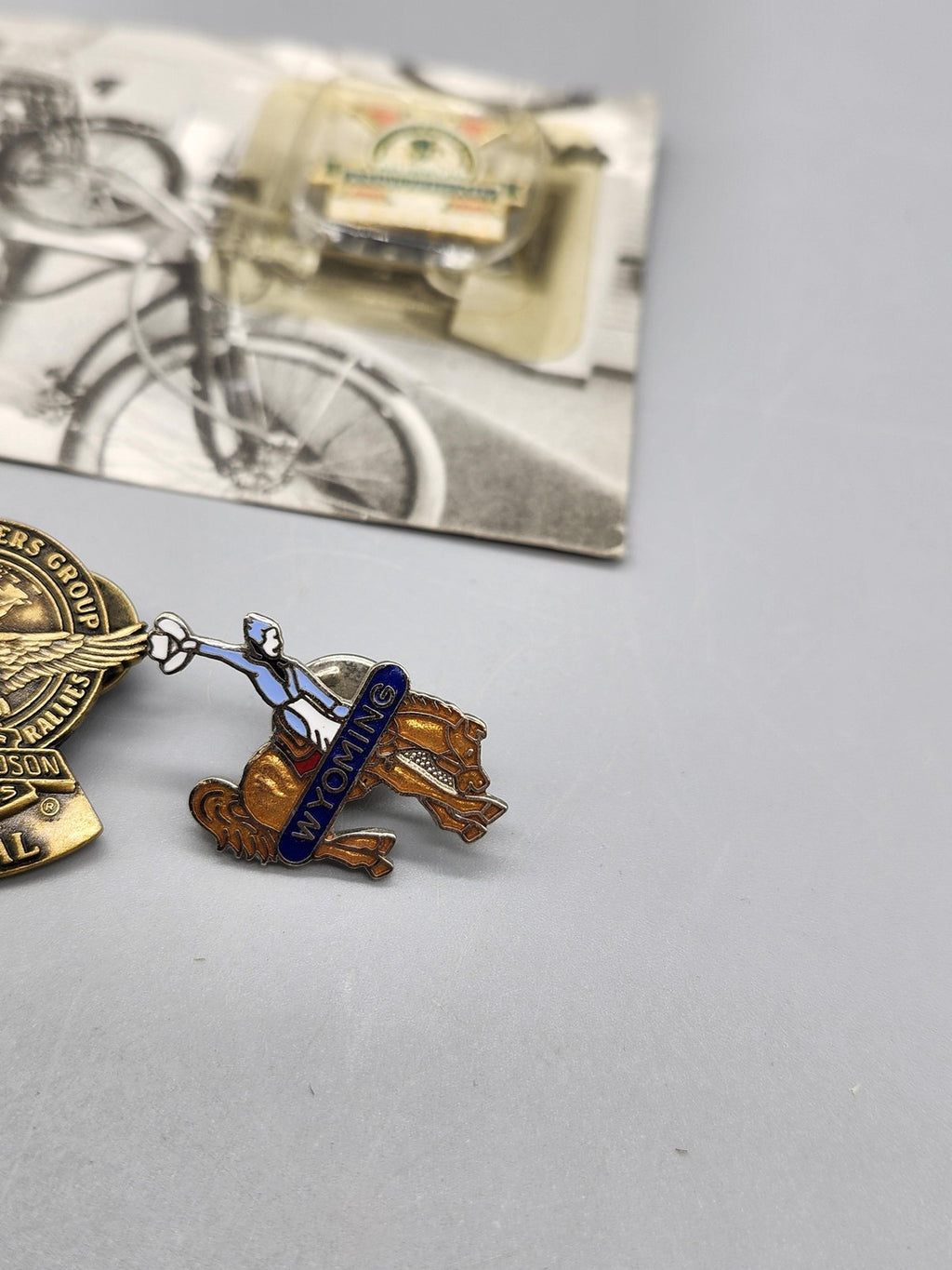 Vintage Motorcycle Pins Lot 4 Americade Harley HOG Bowling Green Wyoming Lapel