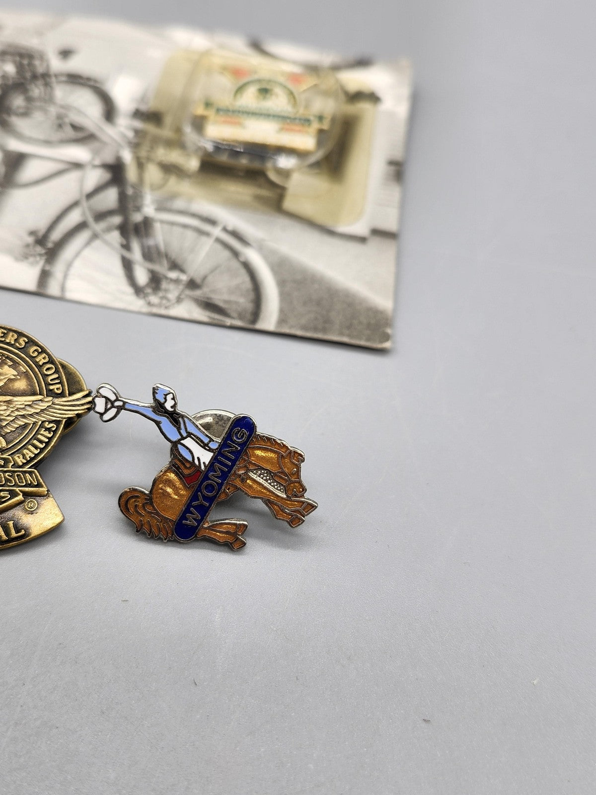 Vintage Motorcycle Pins Lot 4 Americade Harley HOG Bowling Green Wyoming Lapel