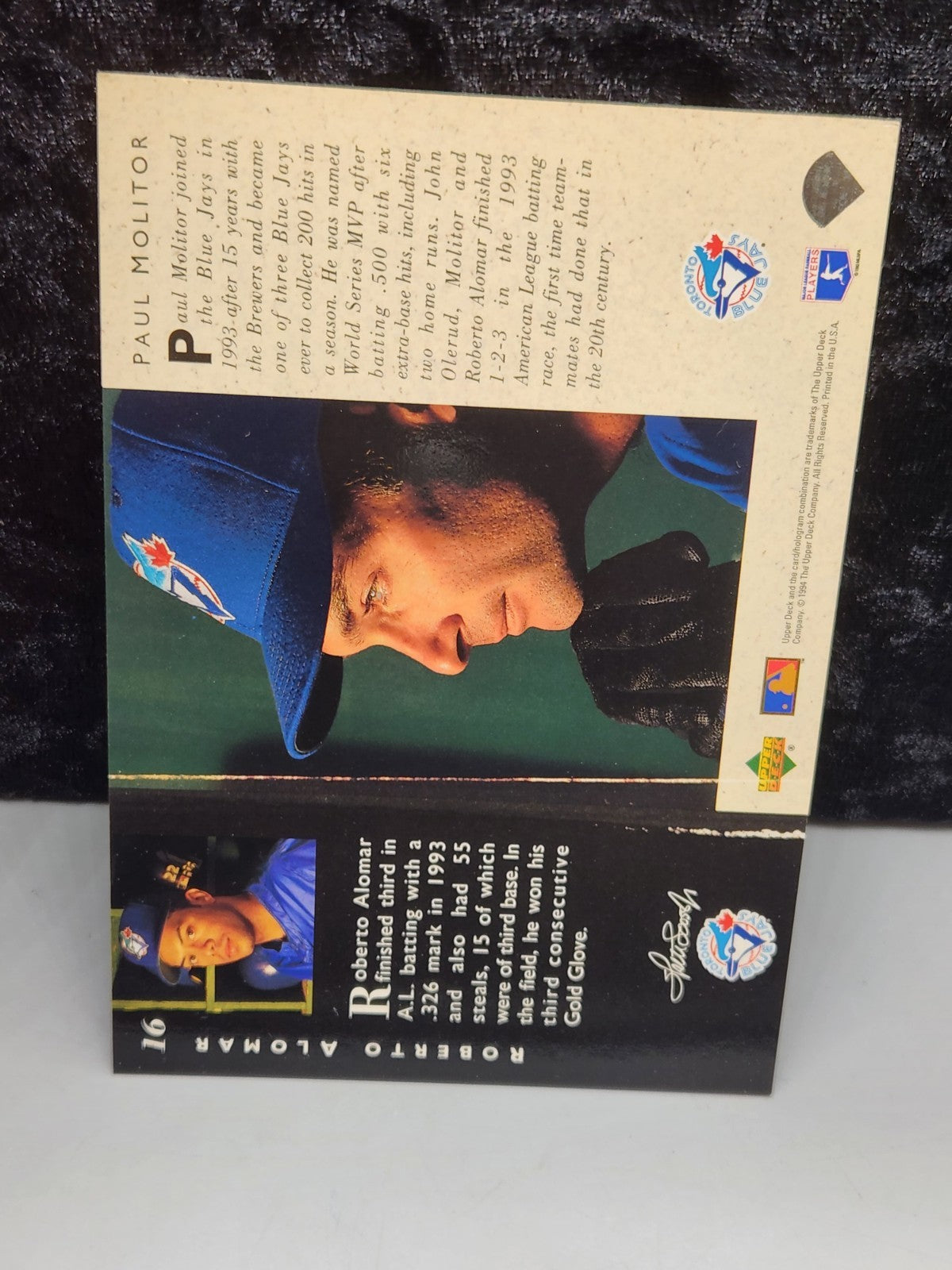 1994 Upper Deck Roberto Alomar Diamond Collection Hologram Insert Toronto...