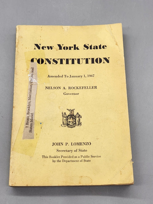 1967 New York State Constitution Book Nelson Rockefeller Vintage Government...