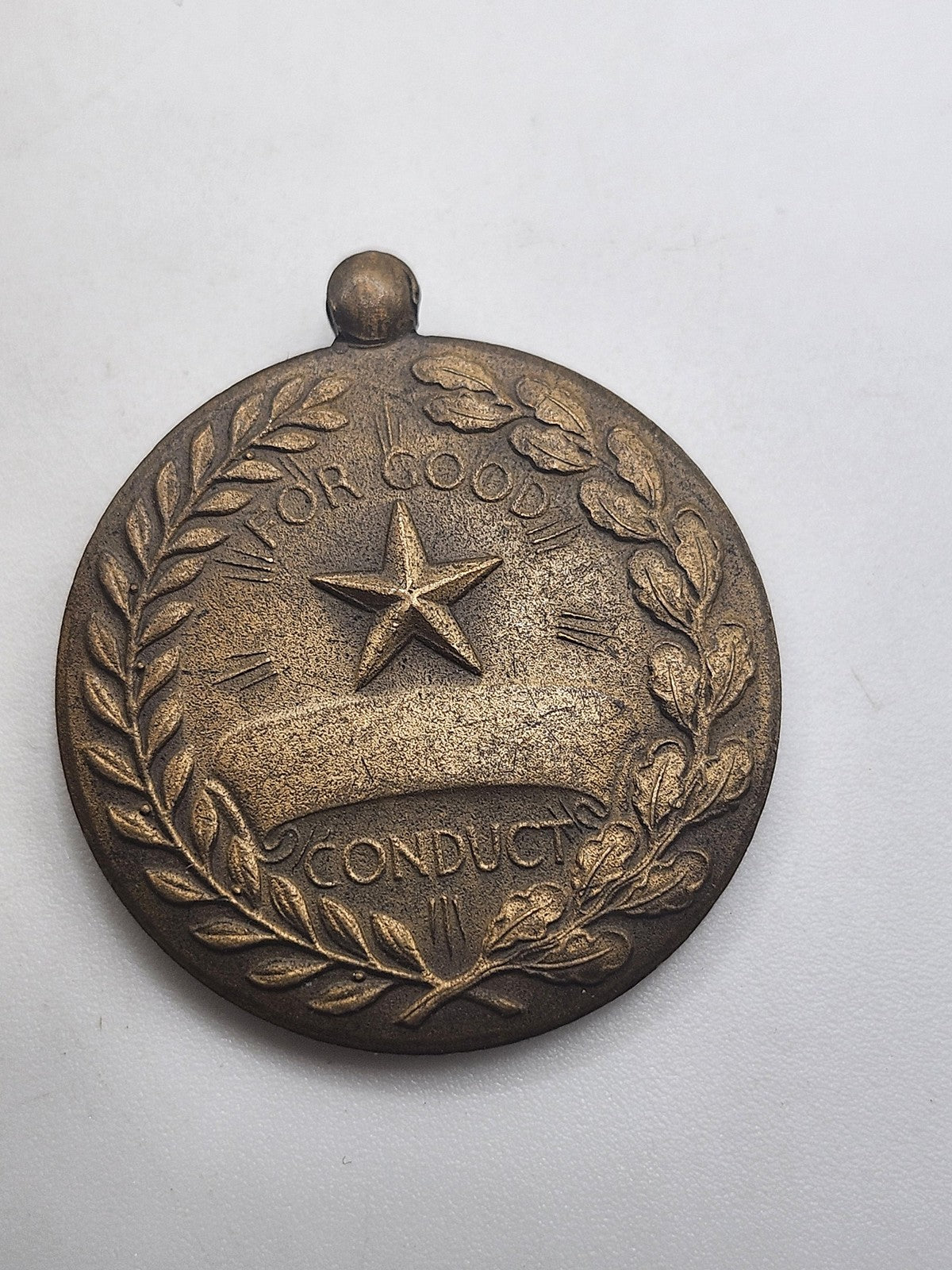 Vintage WW2 US Army Good Conduct Medal Efficiency Honor Fidelity Bronze Tone USA