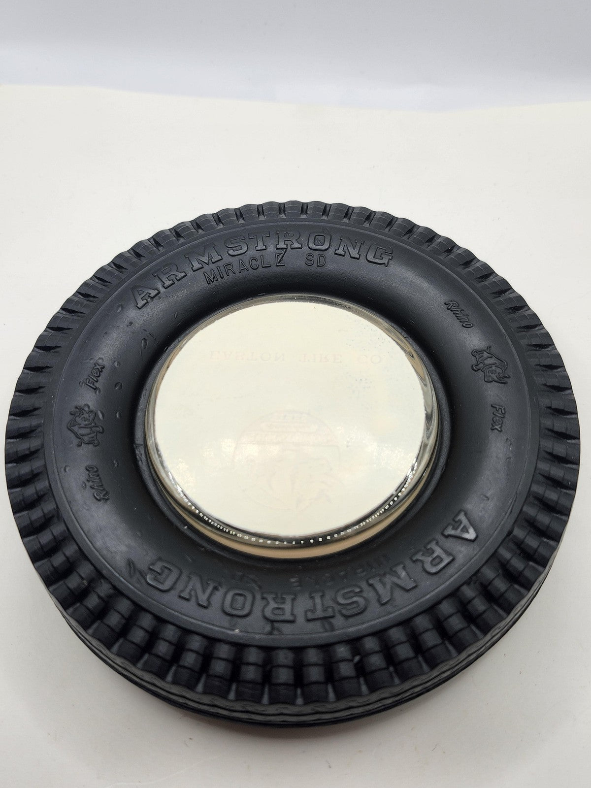 Vintage Armstrong Tires Rhino-Flex Tire Ashtray Black Rubber Advertising