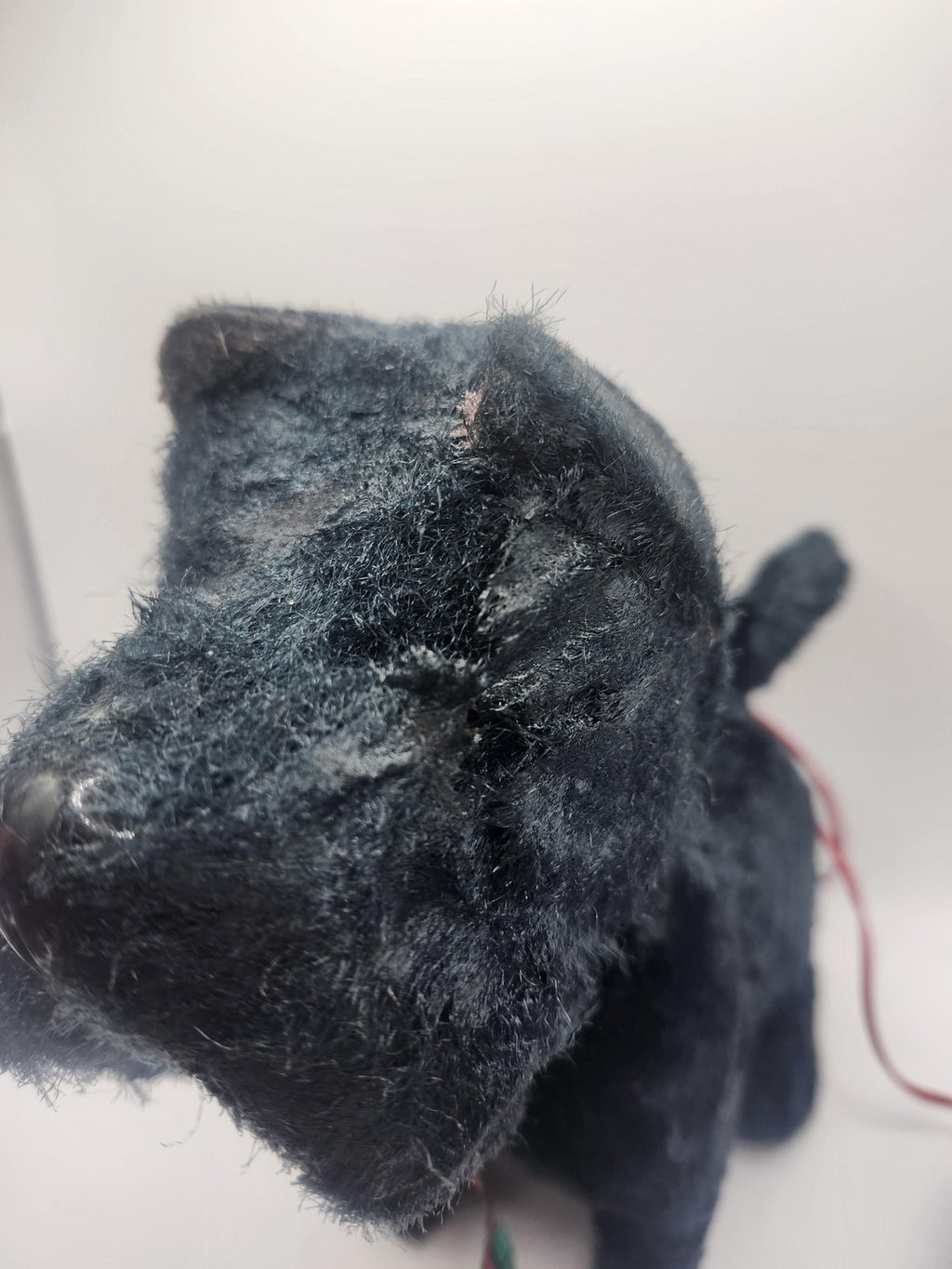 Vintage Black Scottie Dog Plush Stuffed Animal Small Battery Remote Toy Walking
