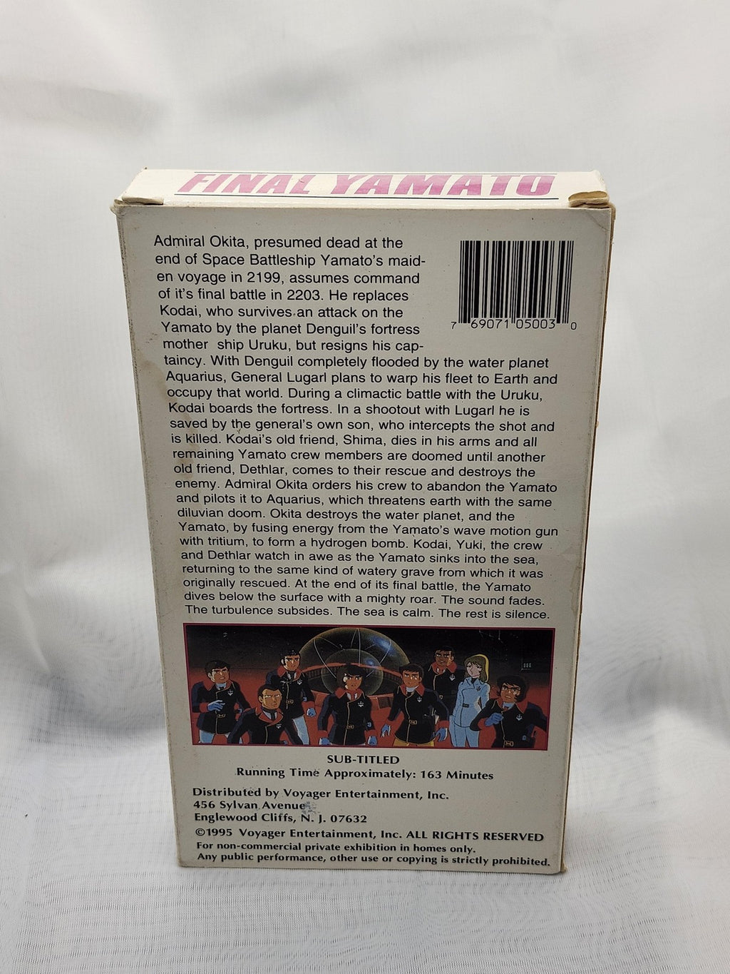 Vintage Final Yamato VHS Tape Voyager Anime Sci-Fi Subtitled 163 Min USA Movie