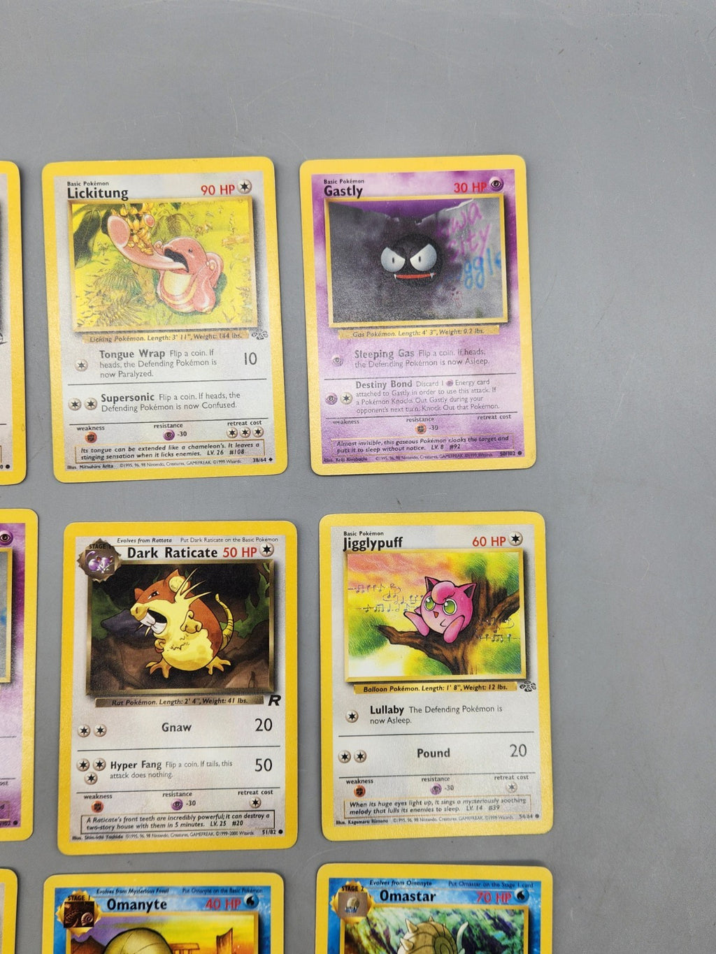 Vintage Pokemon Card Lot WOTC Fossil Jungle Team Rocket Omastar Dark Raticate 9