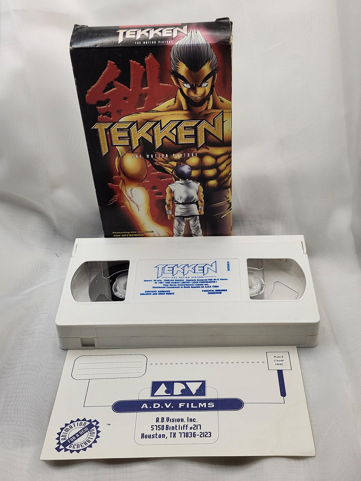 Vintage Tekken The Motion Picture VHS Tape ADV Films Anime Martial Arts Japan