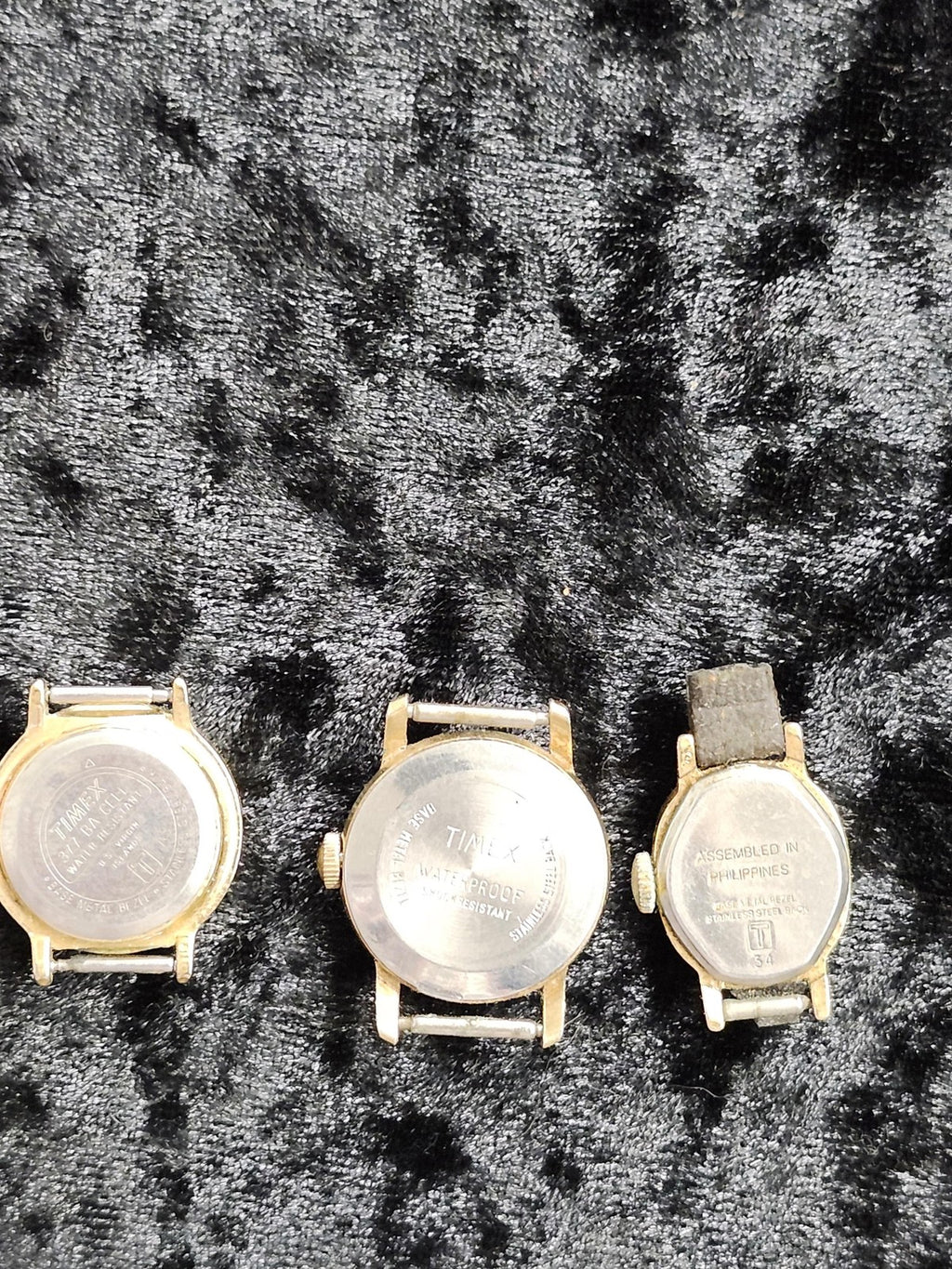 Timex Watch Lot Mens Gold Tone Quartz Mechanical Arabic Dial 3pc Parts