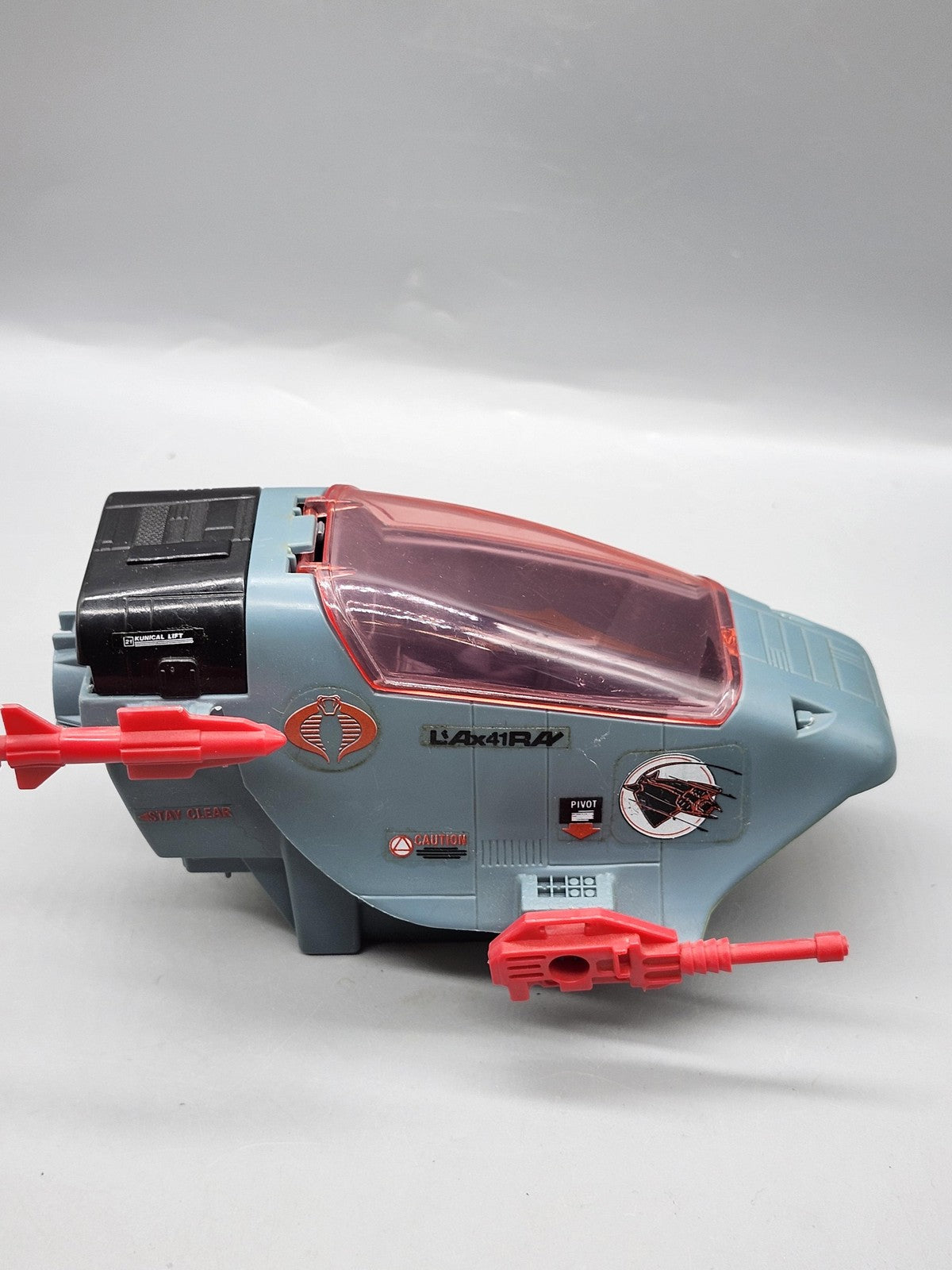 Vintage 1987 G.I. Joe Cobra Sea Ray Ship Vehicle Hasbro Blue Plastic Toy Loose