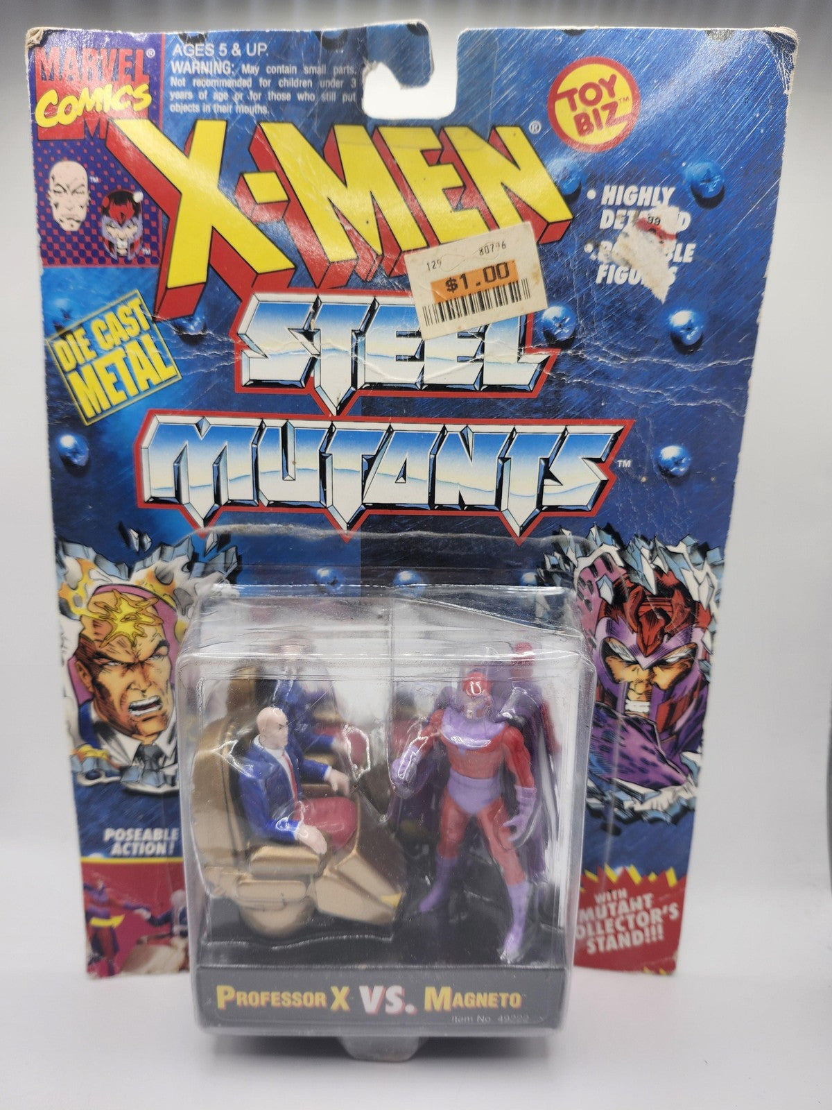 Vintage X-Men Steel Mutants Professor X Vs Magneto ToyBiz 1994 Diecast Carded
