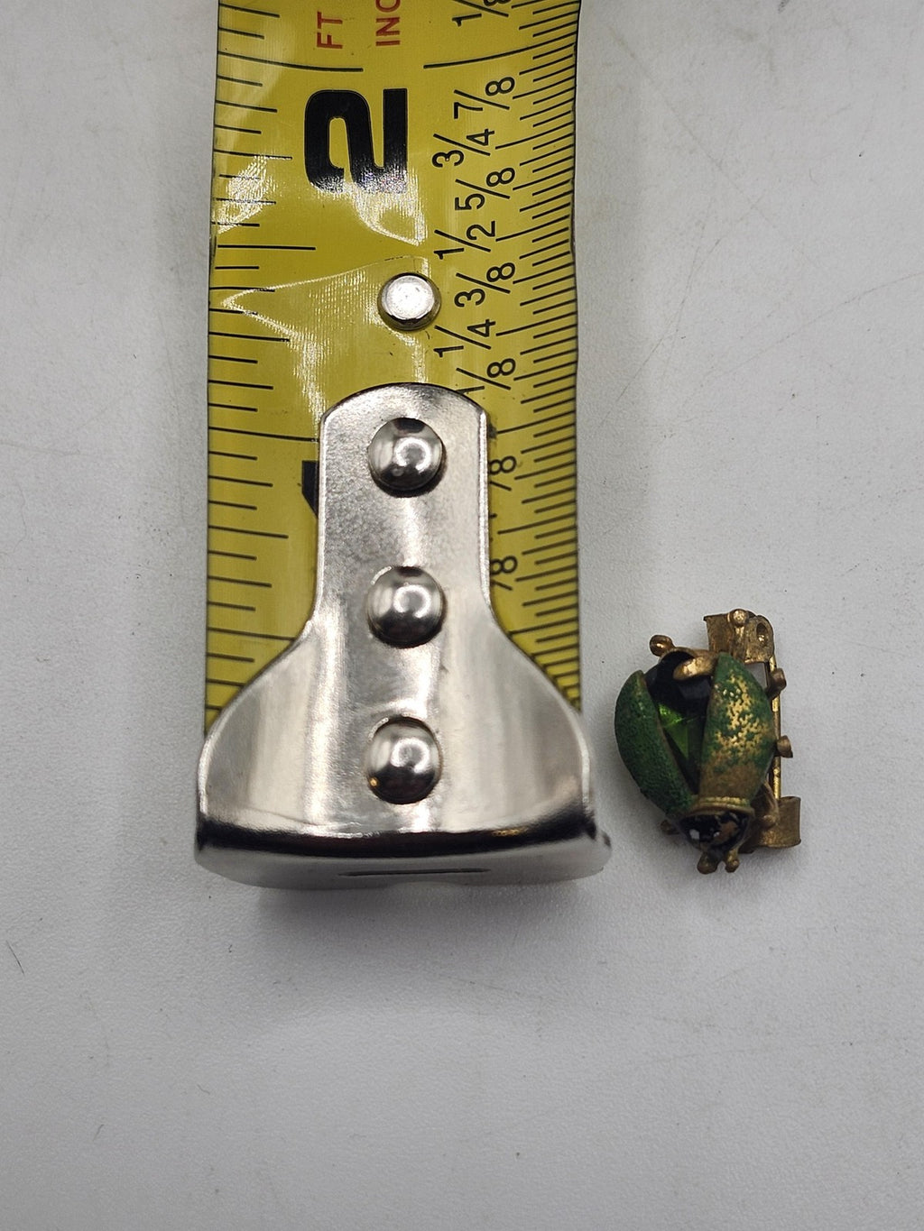 Vintage Green Beetle Bug Brooch Pin Gold Tone Enamel Insect Costume Jewelry