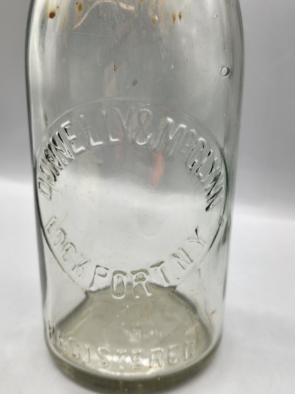 Vintage Donnelly & McGann Lockport NY Embossed Soda Bottle Rochester NY