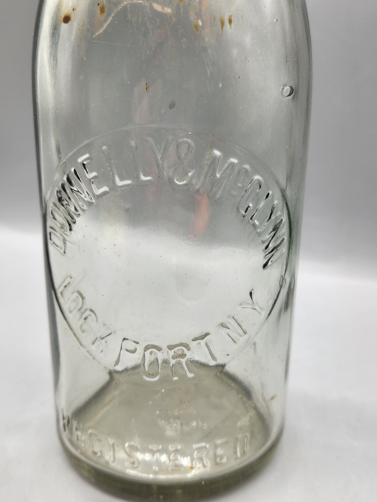 Vintage Donnelly & McGann Lockport NY Embossed Soda Bottle Rochester NY
