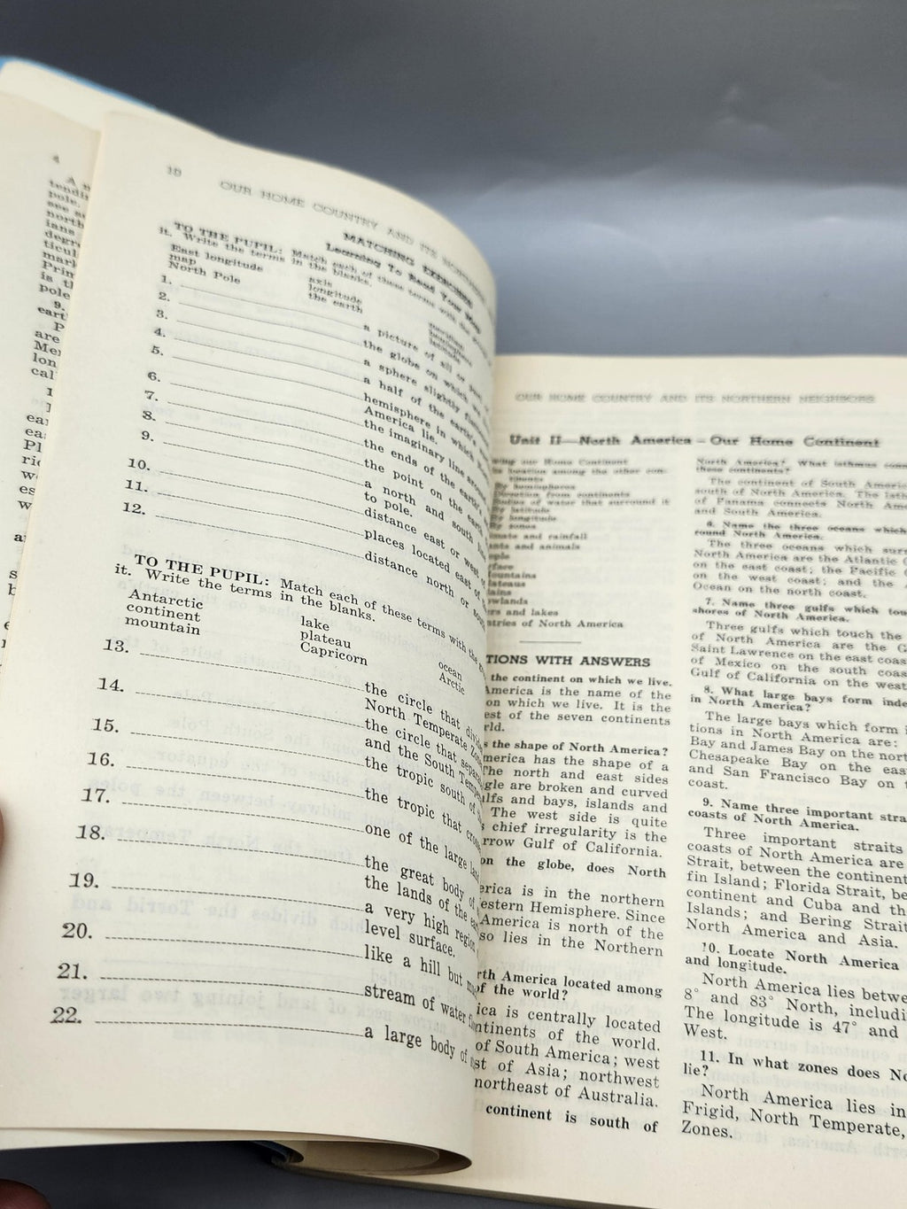 Vintage North America Review Workbook & Answer Key Blue PB Arco USA 1951